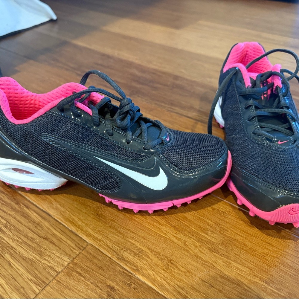 Nike Black and Pink Athletic Turf Shoes